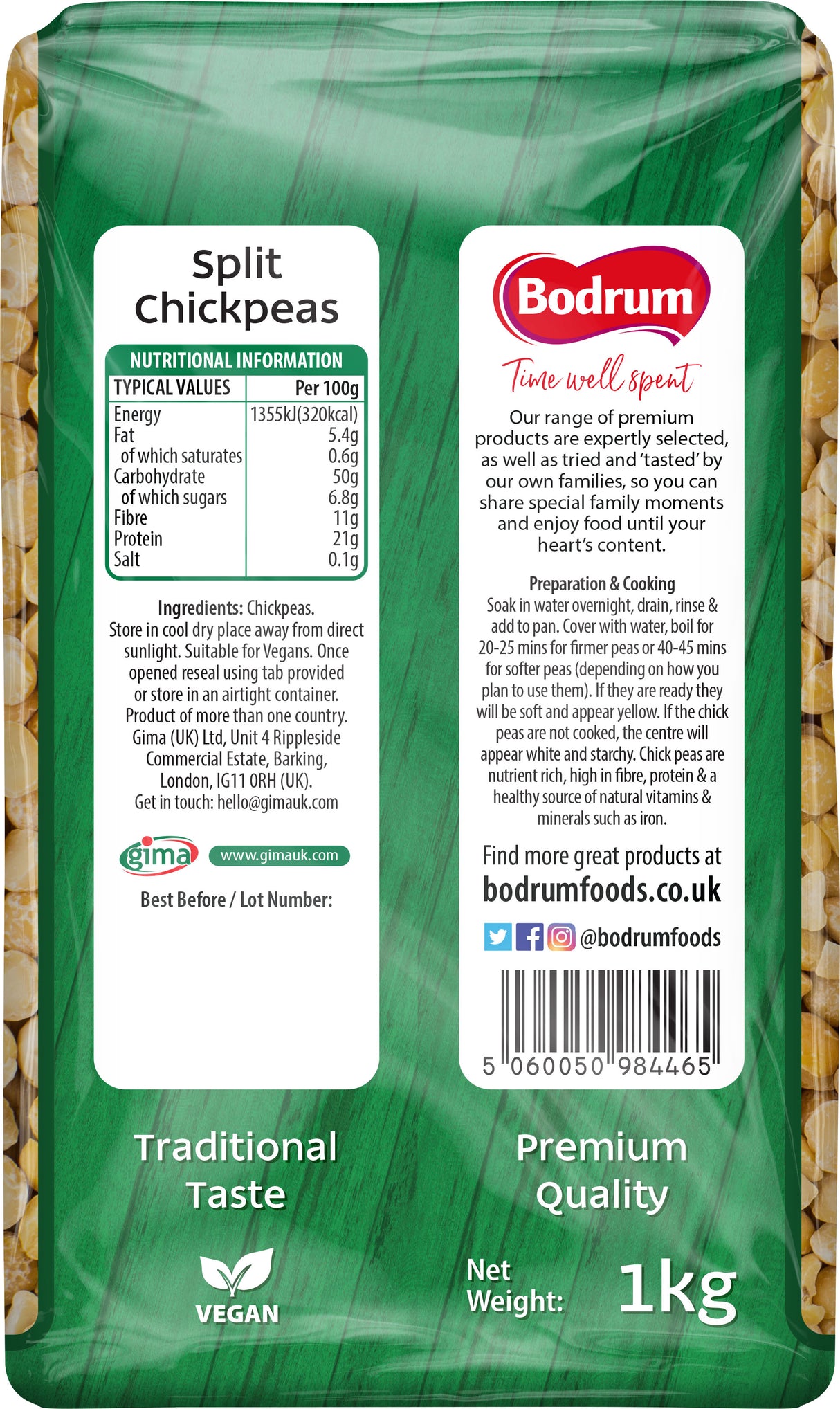 Bodrum Split Chickpeas 1kg