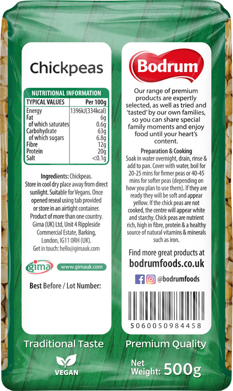 Bodrum Split Chickpeas 500g