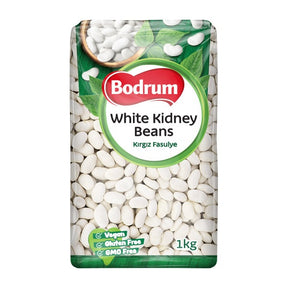 Packaging of Bodrum White Kidney Beans on a white background