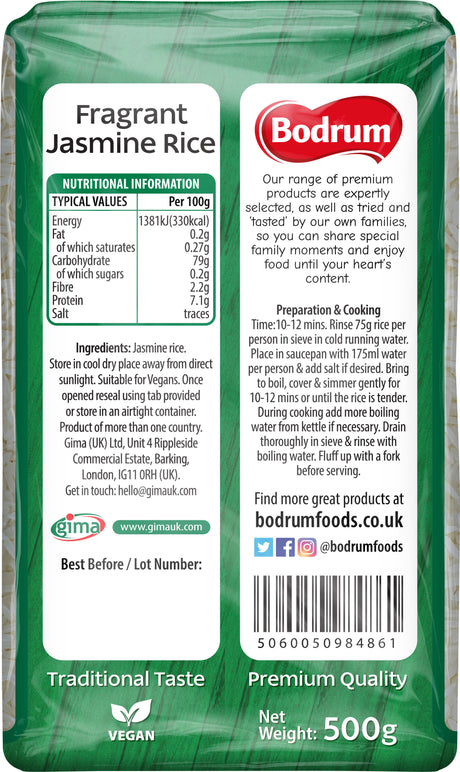 Bodrum Jasmine Rice 500g