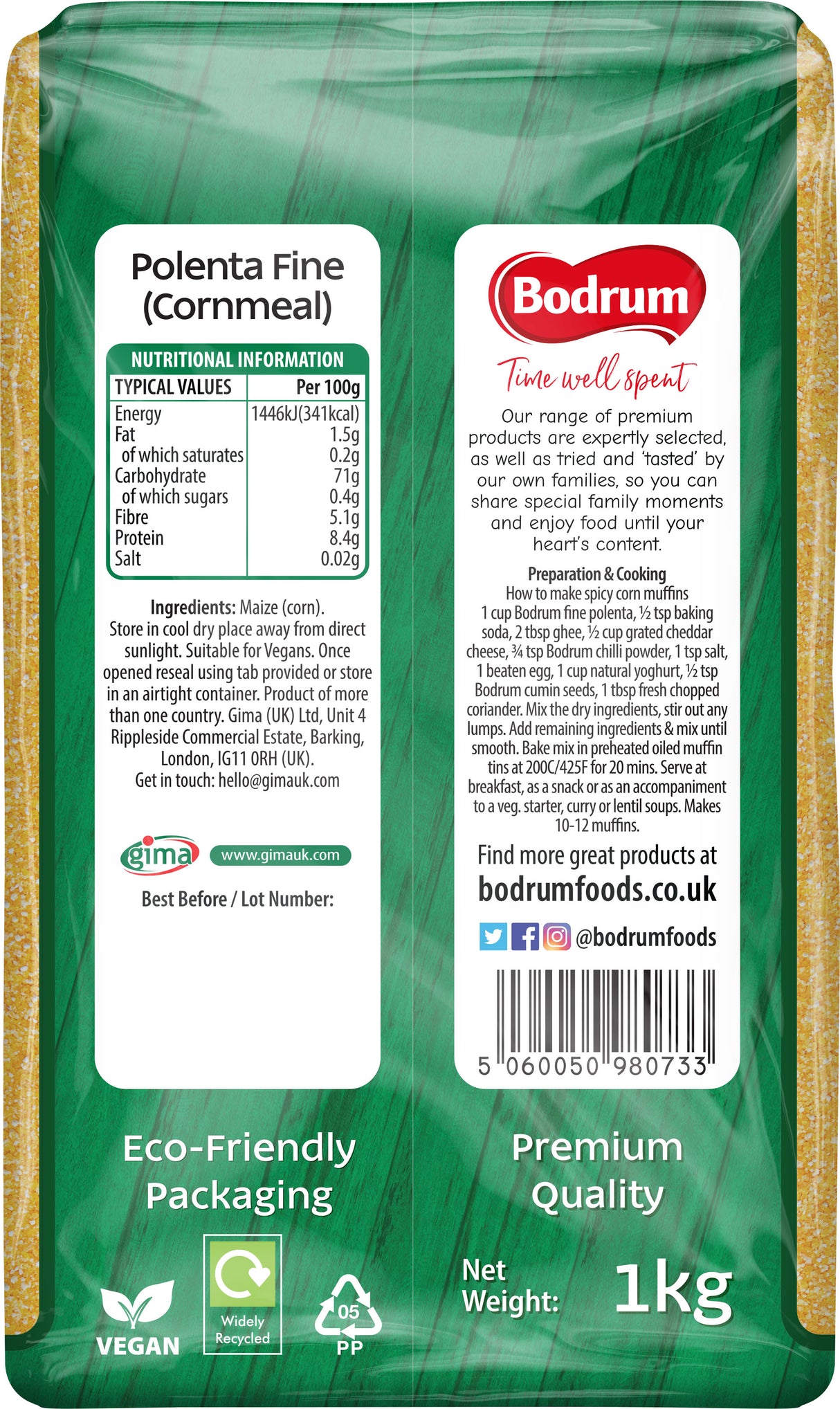 Bodrum Fine Cornmeal (Polenta) 1kg