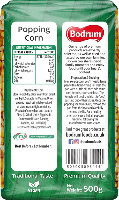 Bodrum Popping Corn 500g