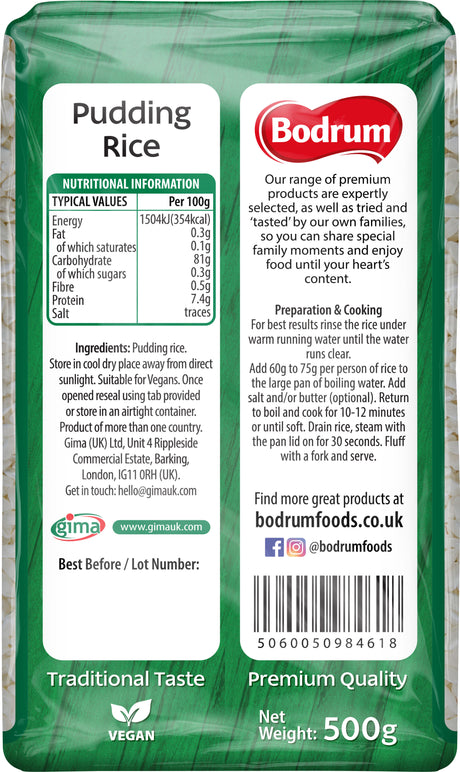 Bodrum Pudding Rice 500g