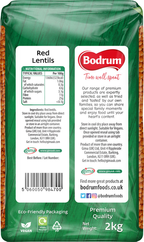 Bodrum Red Lentils 2kg