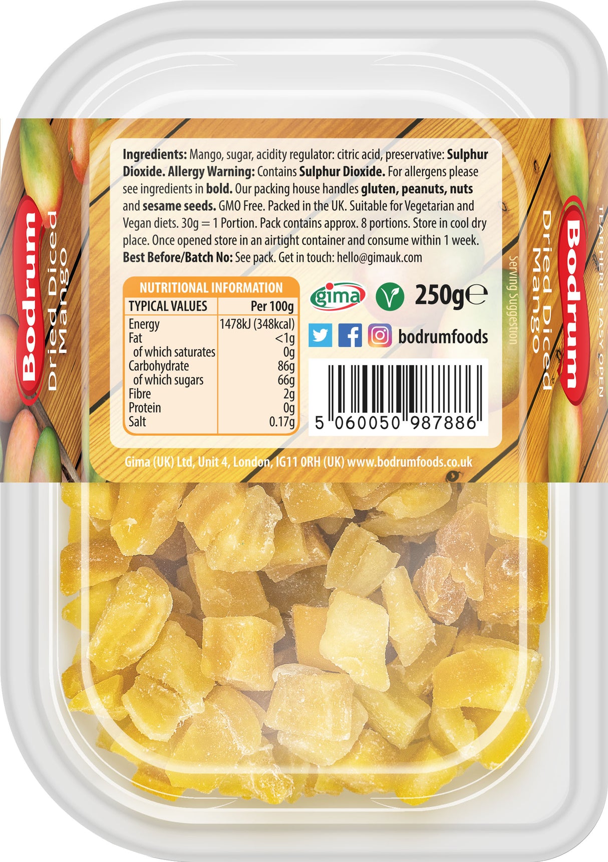 Bodrum Diced Mangos 250g