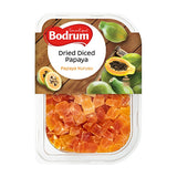 Bodrum dried diced papaya packaging on a white background