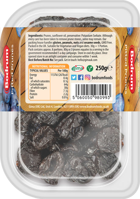 Bodrum Pitted Prunes 250g