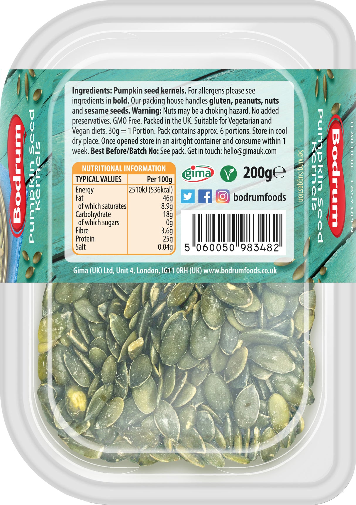 Bodrum Pumpkin Seeds Kernels 200g