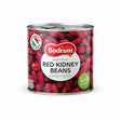 Can of Bodrum red kidney beans on a white background