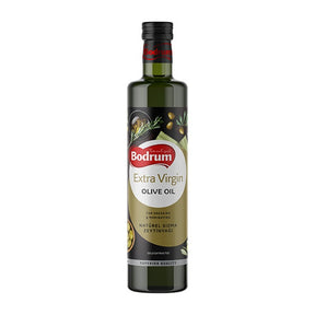 Bodrum Extra Virgin Olive Oil bottle on a white background
