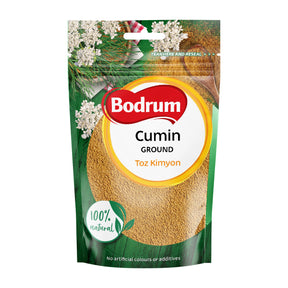 Bodrum ground cumin packaging with green background
