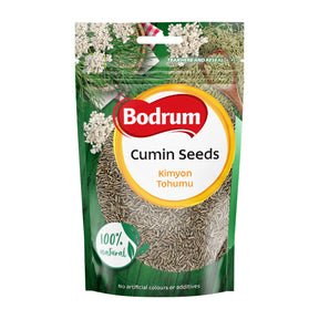 Packaging of Bodrum Cumin Seeds with green background