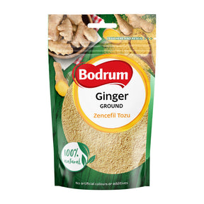 Packaging of Bodrum ground ginger on a white background