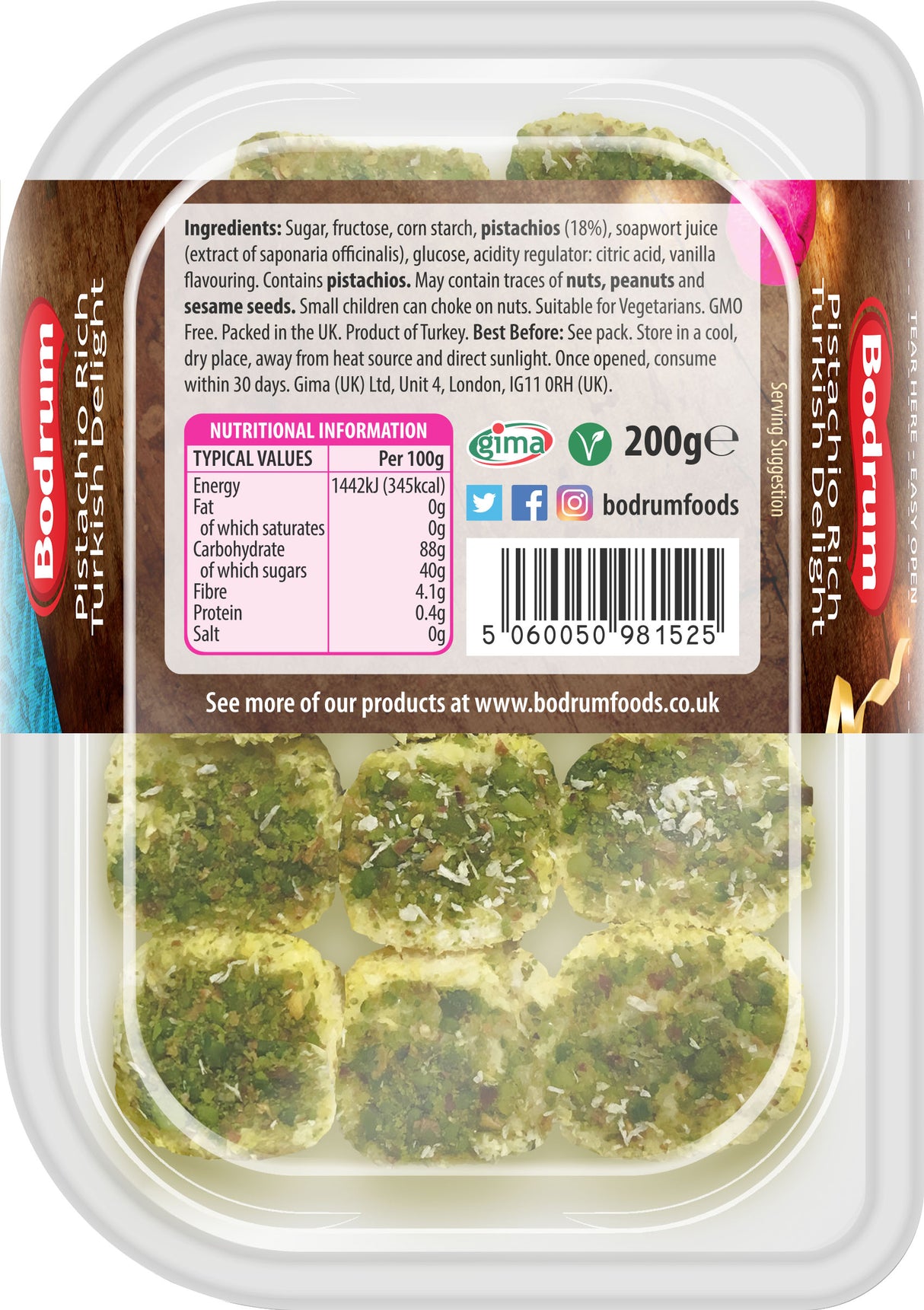 Bodrum Pistachio Rich Sultan Delight 200g