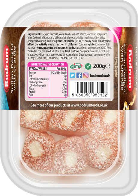Bodrum Sultan with Orange Turkish Delight 200g