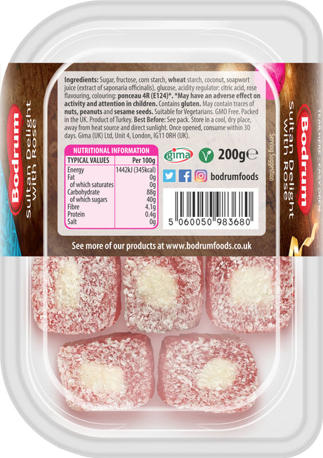 Bodrum Sultan with Rose Turkish Delight 200g