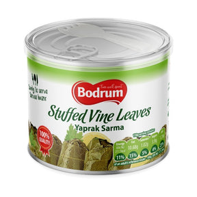 Can of Bodrum Stuffed Vine Leaves on a white background