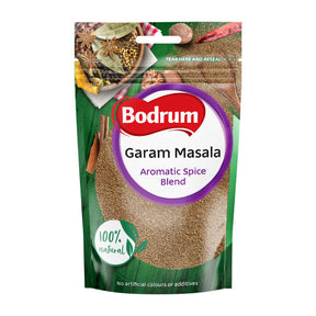 Bodrum Garam Masala spice blend packaging on a white background