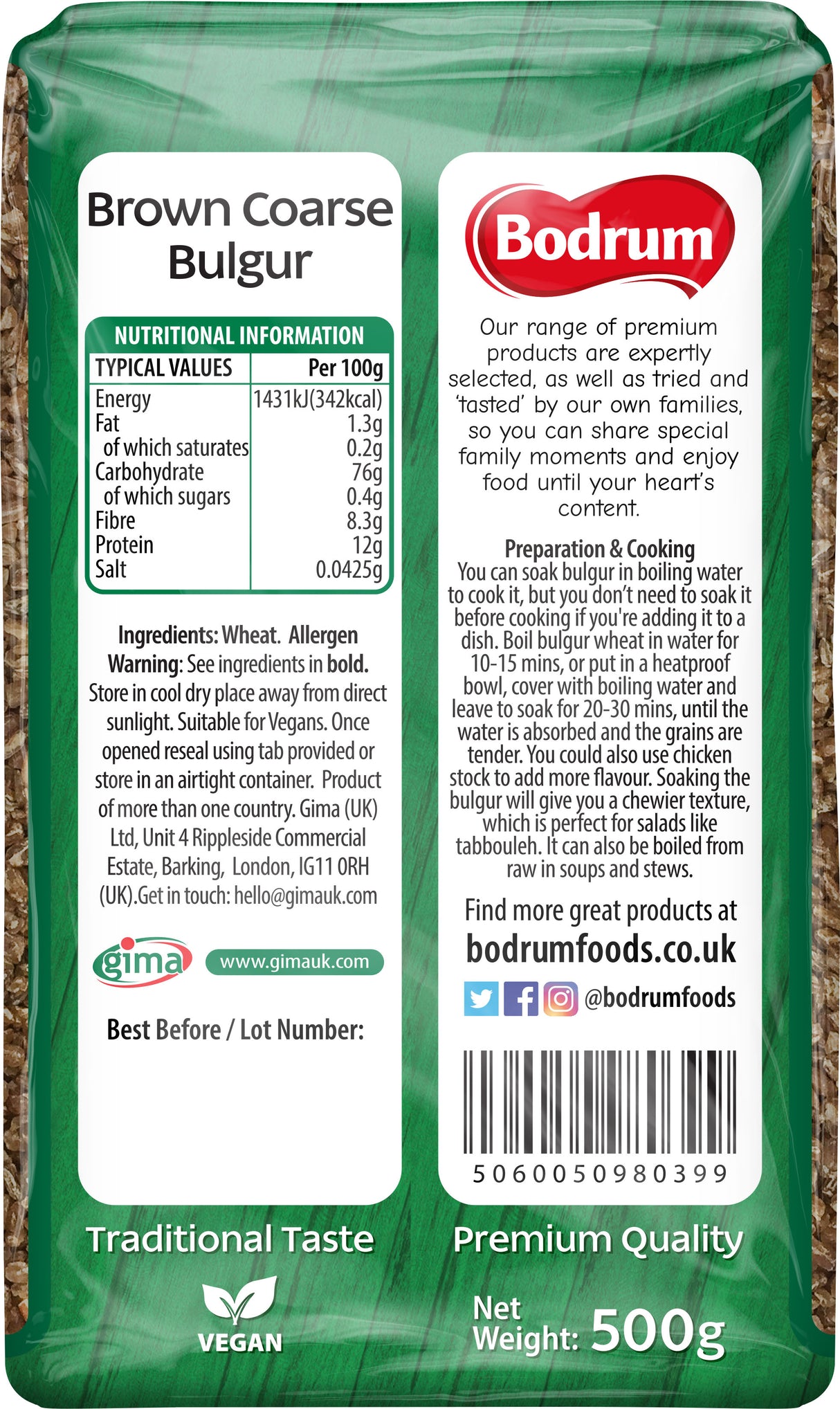 Bodrum Coarse Brown Bulgur 500g