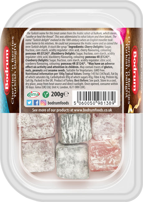 Bodrum Cherries & Berries Turkish Delight 200g