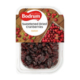 Packaged sweetened dried cranberries with Bodrum branding on a white background