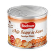 Can of Bodrum White Beans in Sauce on a white background