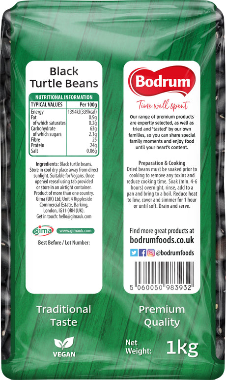 Bodrum Black Turtle Beans 1kg