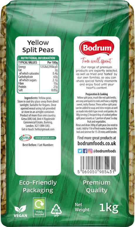 Bodrum Yellow Split Peas 1kg
