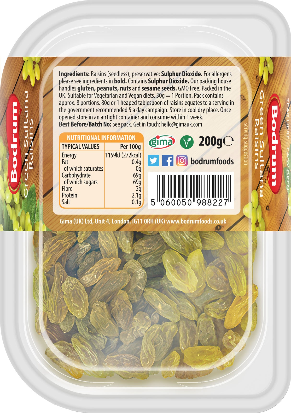 Bodrum Green Raisins 200g
