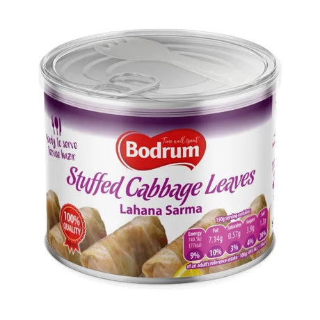 Can of Bodrum Stuffed Cabbage Leaves on a white background