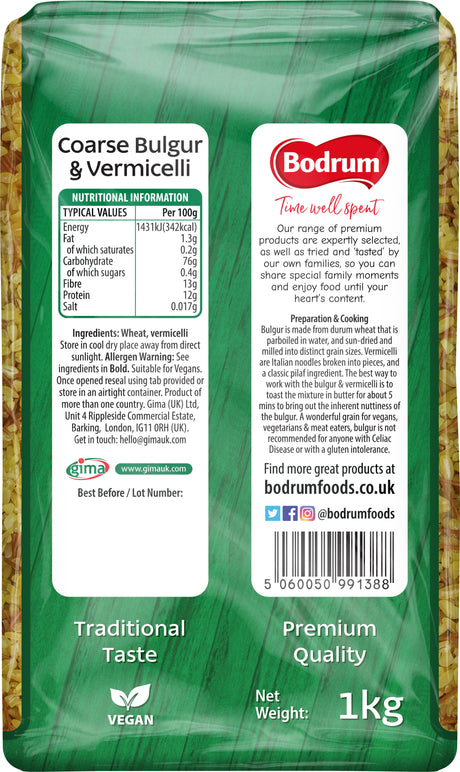 Bodrum Coarse Bulgur with Vermicelli 1kg