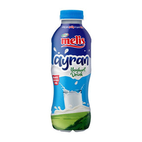 Melis ayran yoghurt drink bottle on a white background