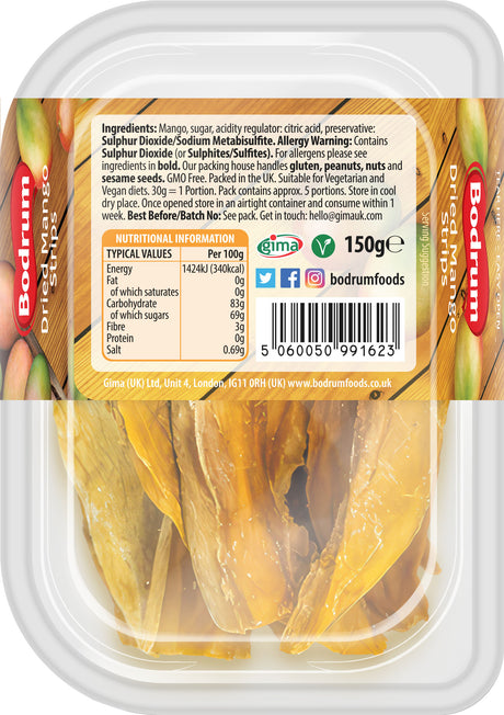 Bodrum Dried Mango Strips 150g