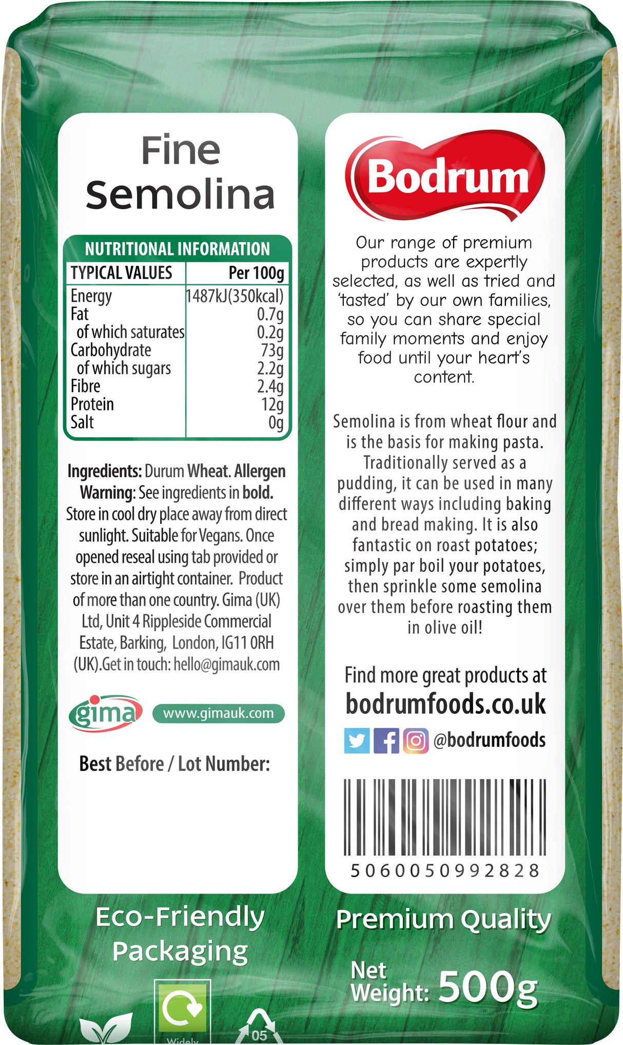 Bodrum Fine Semolina 500g