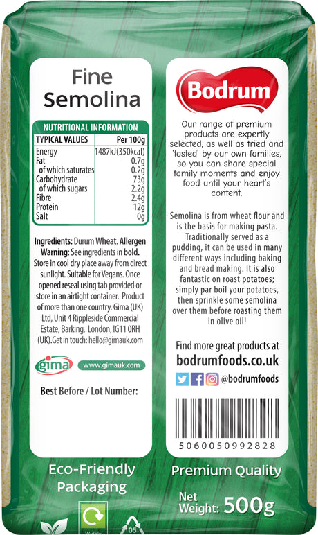 Bodrum Fine Semolina 500g