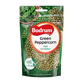 Bodrum green peppercorn packaging on a white background