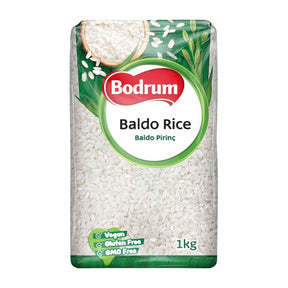 Bag of Bodrum Baldo Rice with green and white design