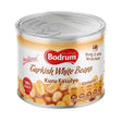 Can of Bodrum Turkish White Beans on a white background