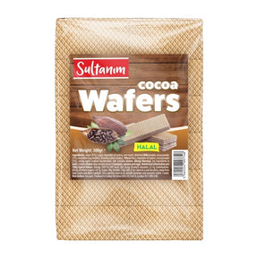 Pack of Sultanam cocoa wafers on a white background