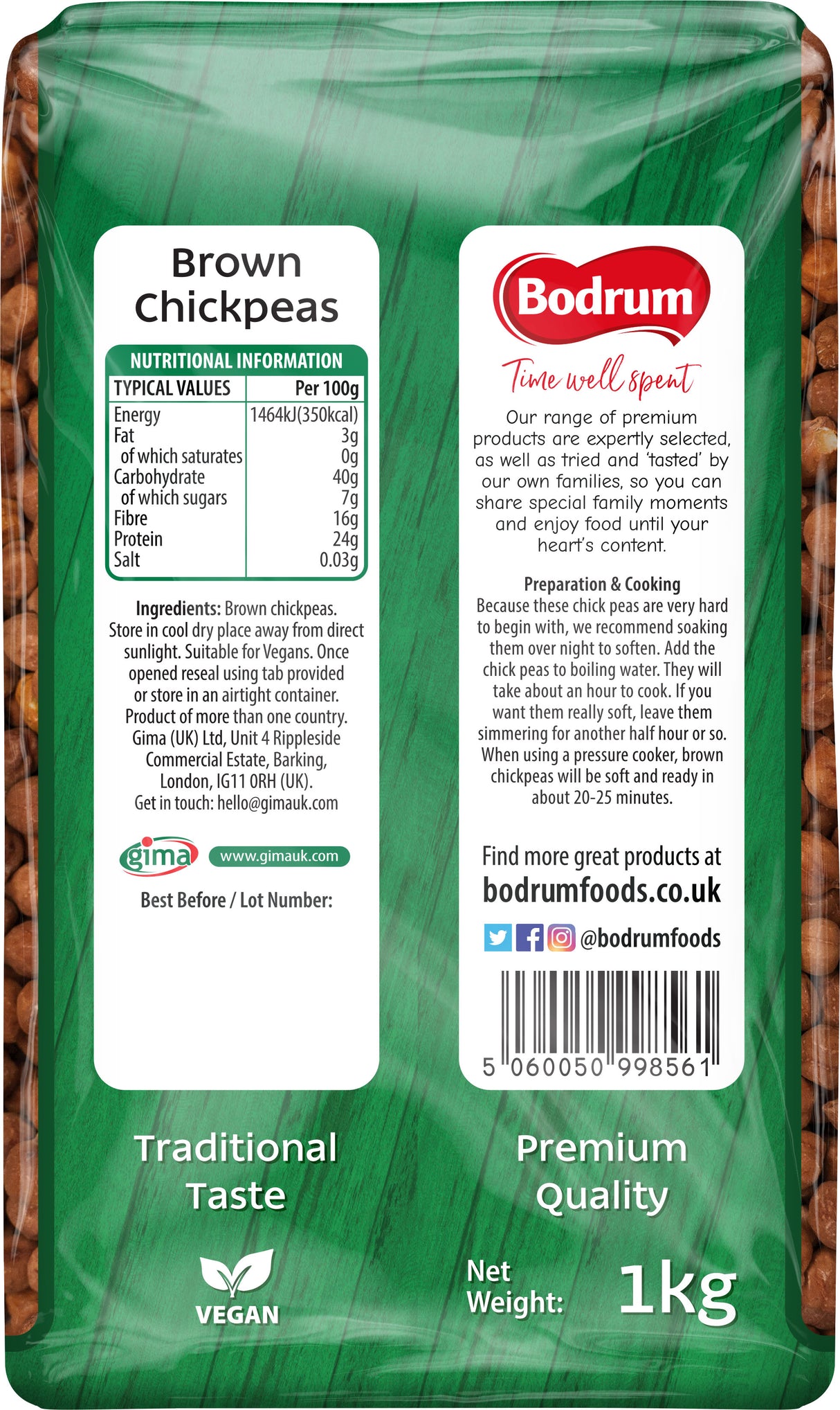 Bodrum Brown Chick Peas 1kg