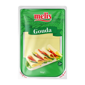 Melis Gouda cheese packaging on a white background