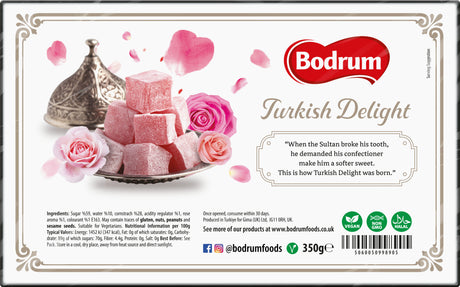 Bodrum Luxury Turkish Delight Rose 350g
