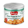 Can of Bodrum Giant Beans in Sauce on a white background