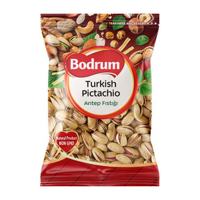 Packaged nuts with Bodrum brand on a white background
