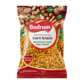 Packaged roasted salted corn snack with Bodrum branding on a white background