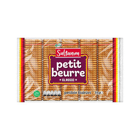 Packaging of Sultanim petit beurre cookies on a white background