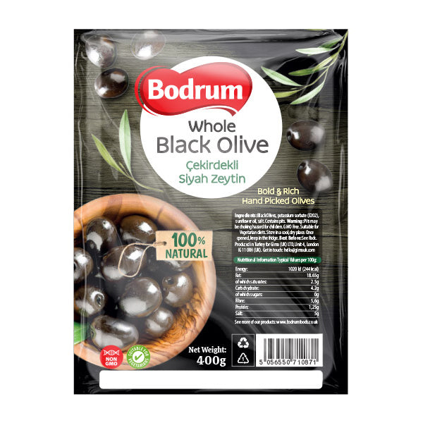 Bodrum Black Olives (Vacuum-Packed) 400g