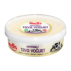 Container of melis Kaymakli Tava Yogurt on a white background