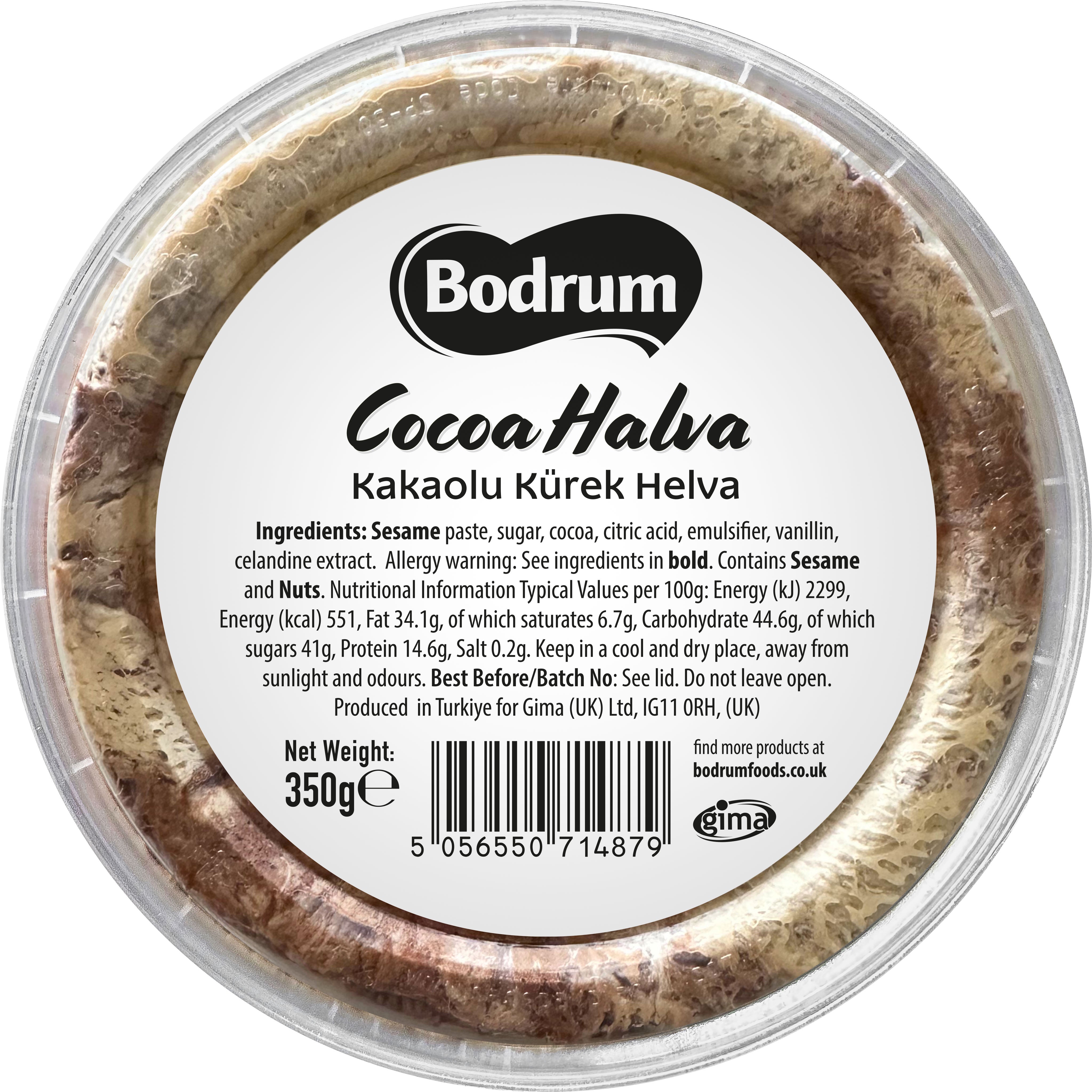 Bodrum Tahini Cocoa Kurek Halva 350g - Rich Chocolatey Treat