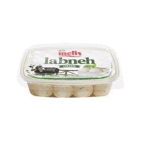 Packaged labneh with Melis branding on a white background
